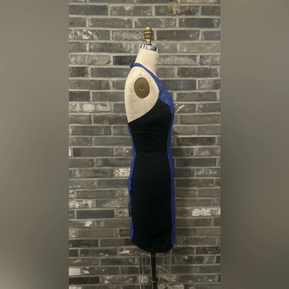 New Wilson Blue Leather and Black Lycra Dress. - Picture 4 of 14